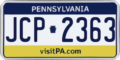 PA license plate JCP2363