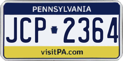 PA license plate JCP2364