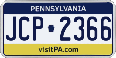 PA license plate JCP2366