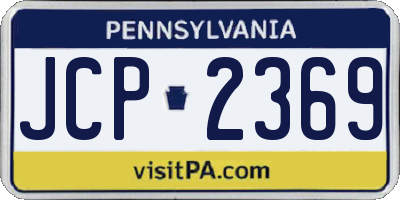 PA license plate JCP2369