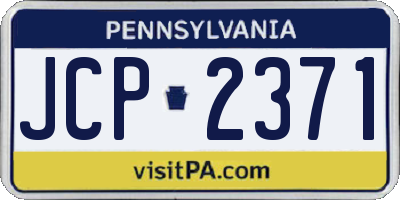 PA license plate JCP2371