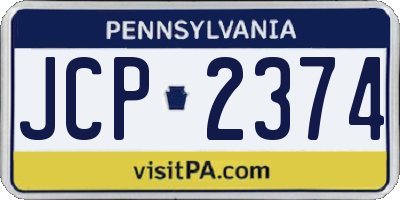 PA license plate JCP2374