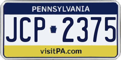 PA license plate JCP2375