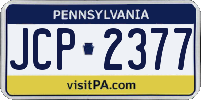 PA license plate JCP2377