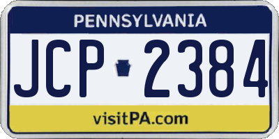 PA license plate JCP2384