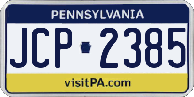 PA license plate JCP2385