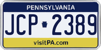 PA license plate JCP2389