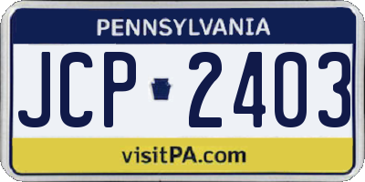 PA license plate JCP2403