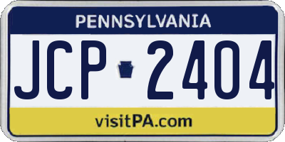 PA license plate JCP2404