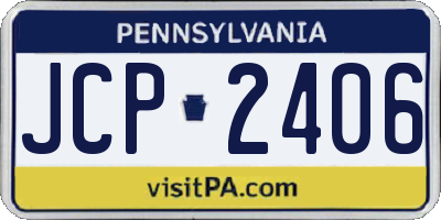 PA license plate JCP2406