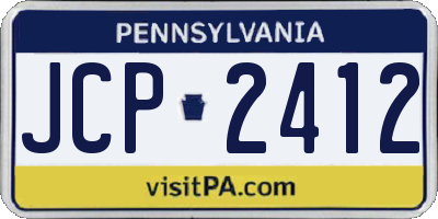 PA license plate JCP2412