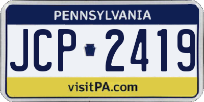 PA license plate JCP2419