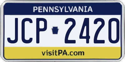 PA license plate JCP2420