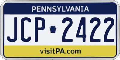 PA license plate JCP2422