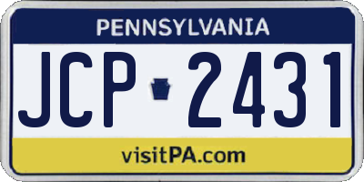 PA license plate JCP2431