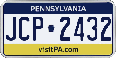 PA license plate JCP2432