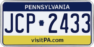 PA license plate JCP2433