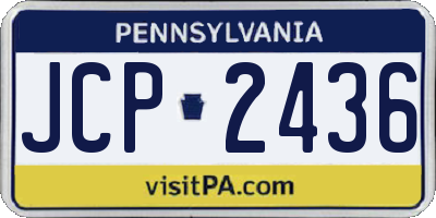 PA license plate JCP2436