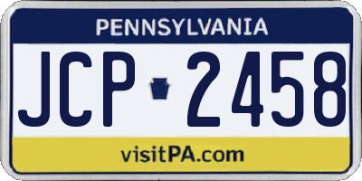 PA license plate JCP2458