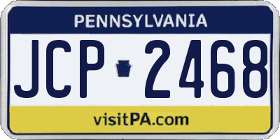 PA license plate JCP2468