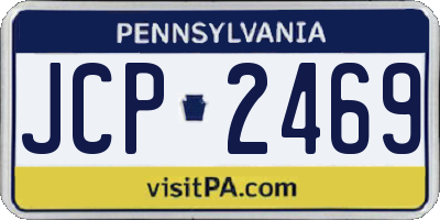 PA license plate JCP2469