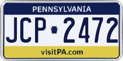 PA license plate JCP2472