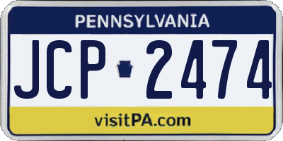 PA license plate JCP2474