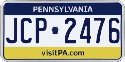 PA license plate JCP2476