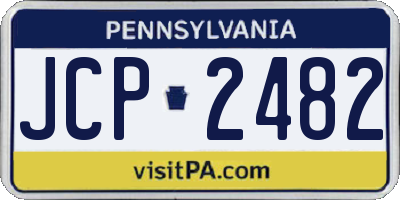 PA license plate JCP2482