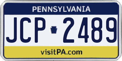 PA license plate JCP2489