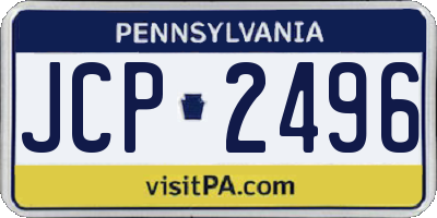 PA license plate JCP2496