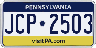 PA license plate JCP2503