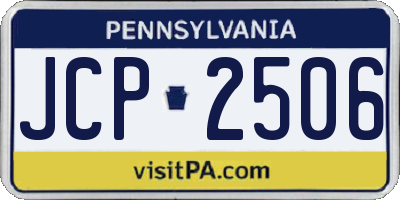 PA license plate JCP2506