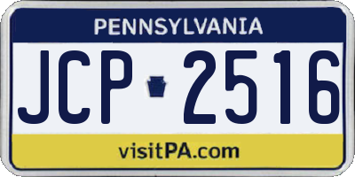 PA license plate JCP2516