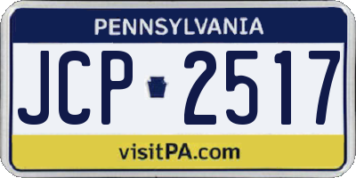 PA license plate JCP2517