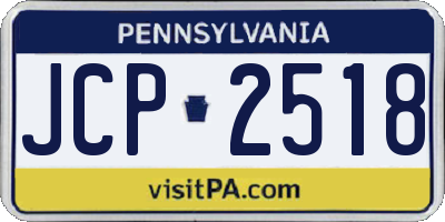 PA license plate JCP2518