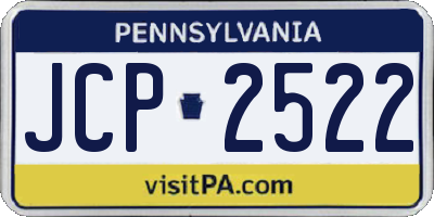 PA license plate JCP2522