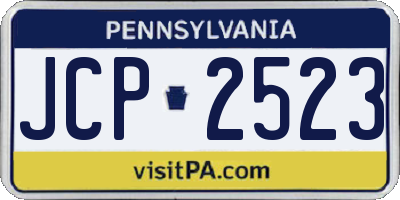 PA license plate JCP2523