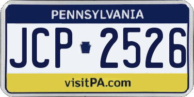 PA license plate JCP2526