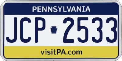 PA license plate JCP2533