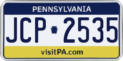 PA license plate JCP2535