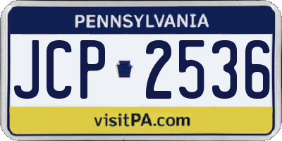 PA license plate JCP2536