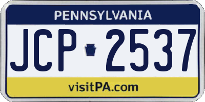 PA license plate JCP2537
