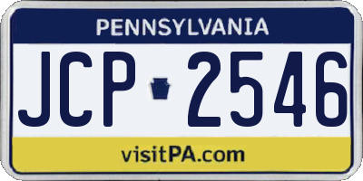 PA license plate JCP2546