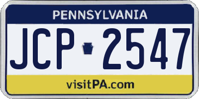 PA license plate JCP2547