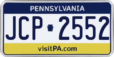 PA license plate JCP2552