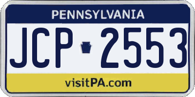PA license plate JCP2553