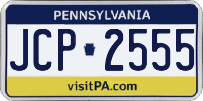 PA license plate JCP2555