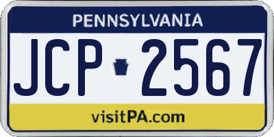 PA license plate JCP2567