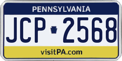 PA license plate JCP2568